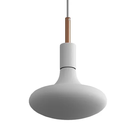 Suspended lamp with textile cable, metal details and 7 cm cable clamp - Made in Italy - Bulb included