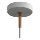 Suspended lamp with textile cable, metal details and 7 cm cable clamp - Made in Italy - Bulb included