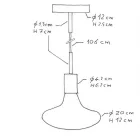 Suspended lamp with textile cable, metal details and 7 cm cable clamp - Made in Italy - Bulb included
