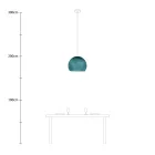 Suspended lamp with dome lampshade