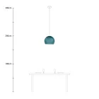 Suspended lamp with dome lampshade