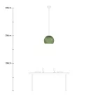 Suspended lamp with dome lampshade