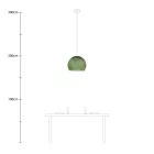 Suspended lamp with dome lampshade