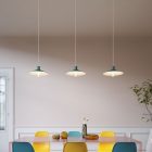 Italian-made pendant lamp with fabric cable, Swing Pastel lampshade and metal finish