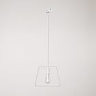 Suspended lamp with Duedì shade Rail base