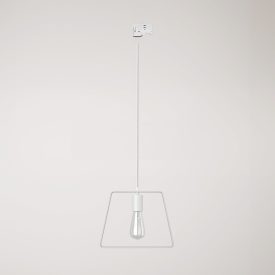 Suspended lamp with Duedì shade Rail base