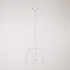 Suspended lamp with Duedì shade Rail base