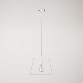 Suspended lamp with Duedì shade Rail base