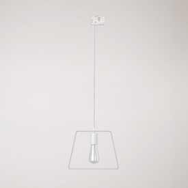 Suspended lamp with Duedì shade Rail base