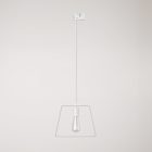 Suspended lamp with Duedì shade Rail base
