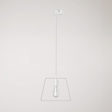 Suspended lamp with Duedì shade Rail base