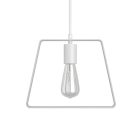 Suspended lamp with textile cable, Duedì Base lampshade and metal details - Made in Italy - Bulb included