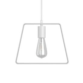   Suspended lamp with textile cable, Duedì Base lampshade and metal details - Made in Italy - Bulb included