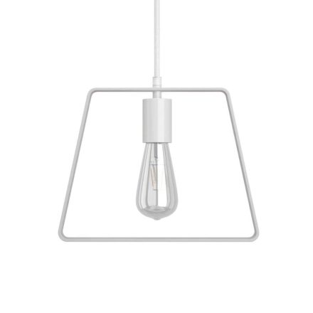 Suspended lamp with textile cable, Duedì Base lampshade and metal details - Made in Italy - Bulb included