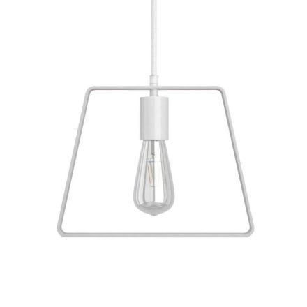  Hanging lamp with textile cable, Duedì Base lampshade and metal details - Made in Italy - Including bulb