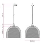 Ghostbell XL cage shade pendant lamp for rail