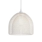 Suspended lamp with textile cable, Ghostbell XL cage lampshade and metal details - Made in Italy - Bulb included