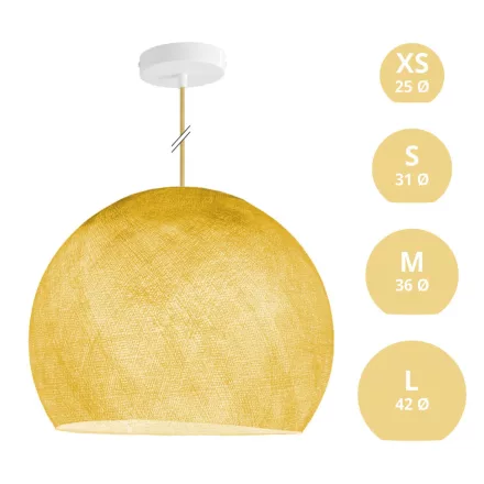 Suspended lamp with dome lampshade
