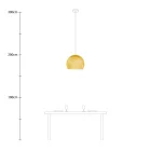 Suspended lamp with dome lampshade