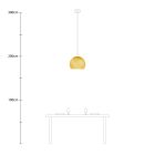 Suspended lamp with dome lampshade