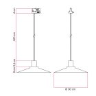 Swing Pastel pendant lamp with shade for rail systems