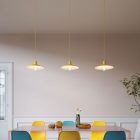 Italian-made pendant lamp with fabric cable, Swing Pastel lampshade and metal finish