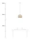 Suspended lamp with dome lampshade