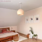 Suspended lamp with dome lampshade