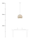 Suspended lamp with dome lampshade
