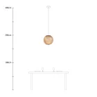 Suspended lamp with spherical lampshade
