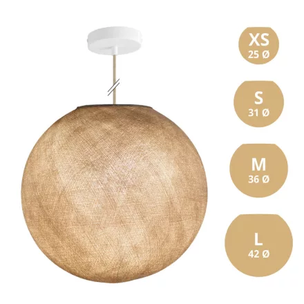 Suspended lamp with spherical lampshade