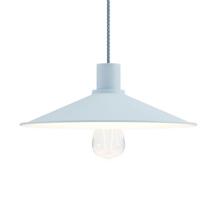 Italian-made pendant lamp with fabric cable, Swing Pastel lampshade and metal finish