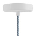 Italian-made pendant lamp with fabric cable, Swing Pastel lampshade and metal finish