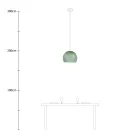 Suspended lamp with dome lampshade
