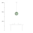 Suspended lamp with spherical lampshade