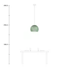 Suspended lamp with dome lampshade