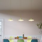 Italian-made pendant lamp with fabric cable, Swing Pastel lampshade and metal finish