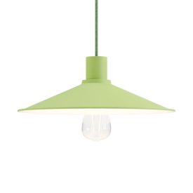  Italian-made pendant lamp with fabric cable, Swing Pastel lampshade and metal finish