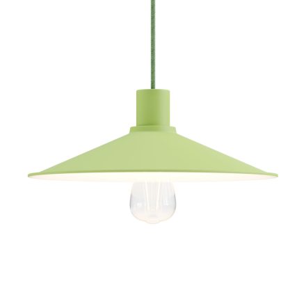 Italian-made pendant lamp with fabric cable, Swing Pastel lampshade and metal finish