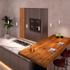 Suspended lamp with textile cable, Tub-E14 lampshade and metal details