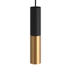Suspended lamp with fabric cables and Tub-E14 double lampshade