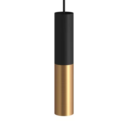 Suspended lamp with fabric cables and Tub-E14 double lampshade