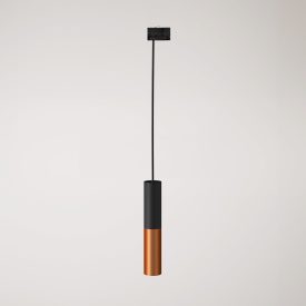 Track-mounted pendant lamp Tub-E14 with double shade