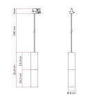 Track-mounted pendant lamp Tub-E14 with double shade