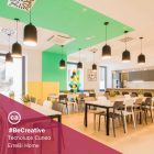 Suspended lamp with textile cable and Bell XL ceramic lampshade - Made in Italy - Bulb included