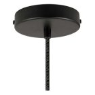 Suspended lamp with textile cable and Bell XL ceramic lampshade - Made in Italy - Bulb included