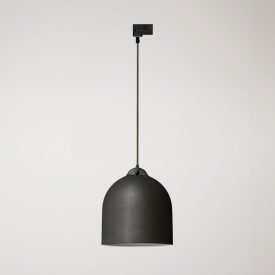 Track-mounted lamp Campana M with ceramic shade