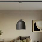 Track-mounted lamp Campana M with ceramic shade