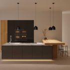 Suspended lamp with textile cable and ceramic Bell M lampshade - Made in Italy - Bulb included