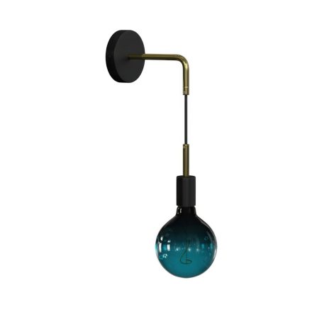 Fermaluce Metal wall lamp with curved extension and suspended lamp holder